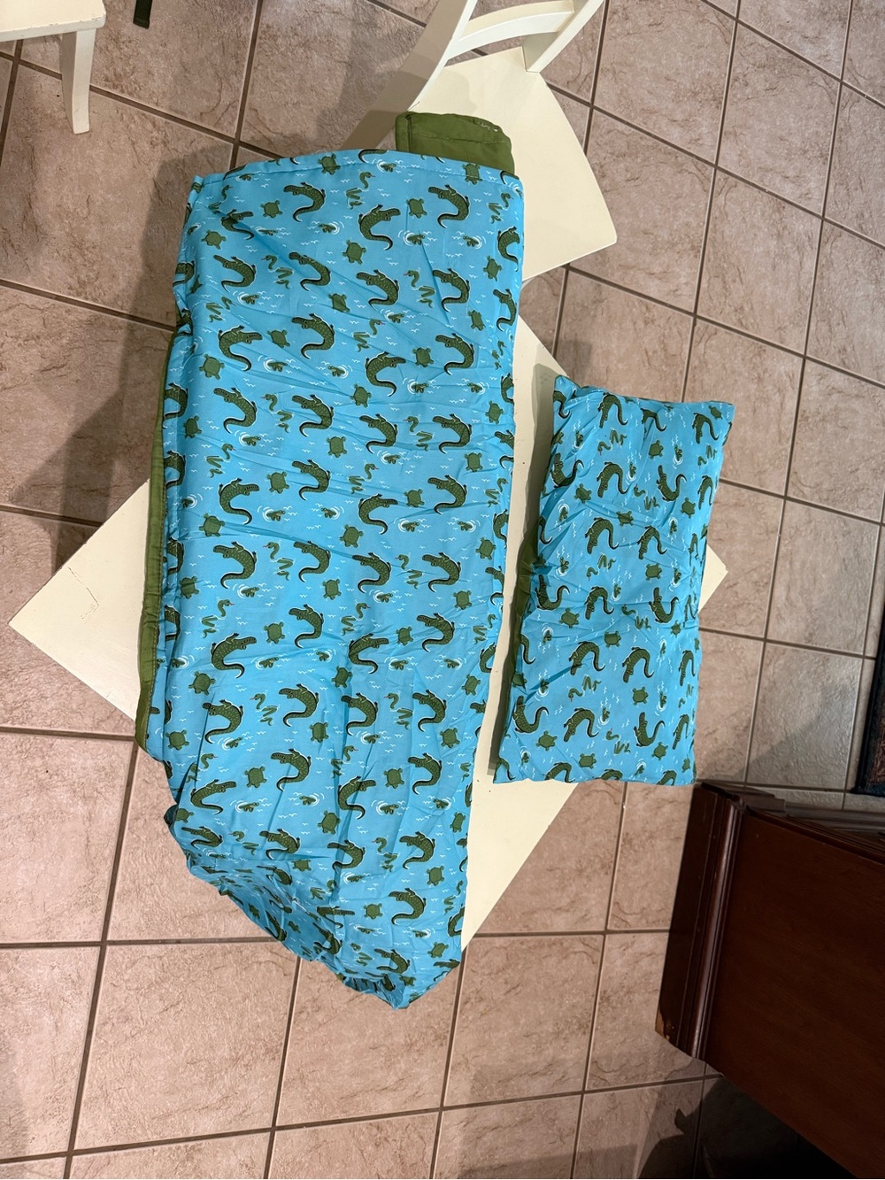 Kids Alligator Nap Mat with Blanket & Pillow – Preschool Kindergarten - Picture 2 of 6